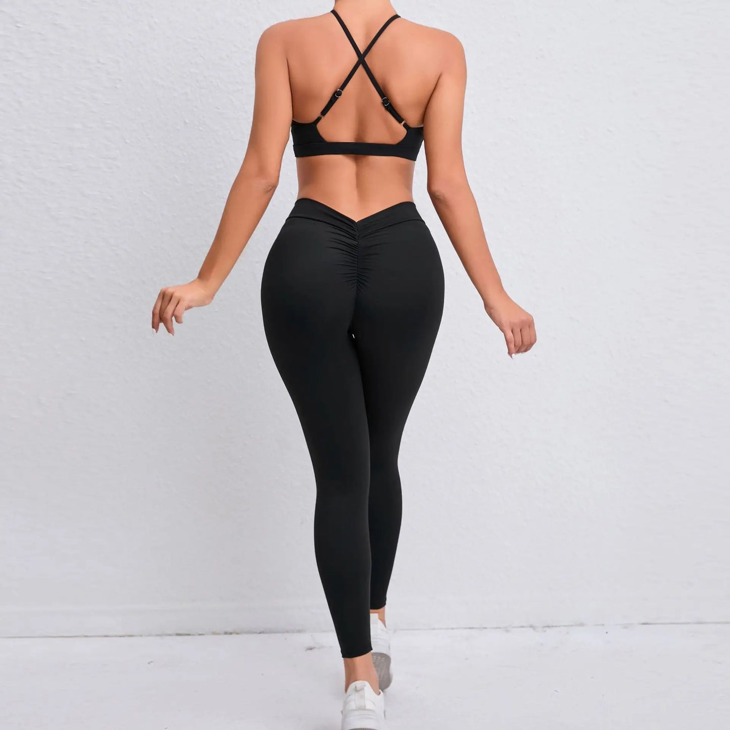 Yoga Women's Tracksuit 2PCS Fitness Yoga Sets Sportswear Workout Bra+High Waist Leggings Gym Clothing Sports Suits Athletic Wear - BeautiMass