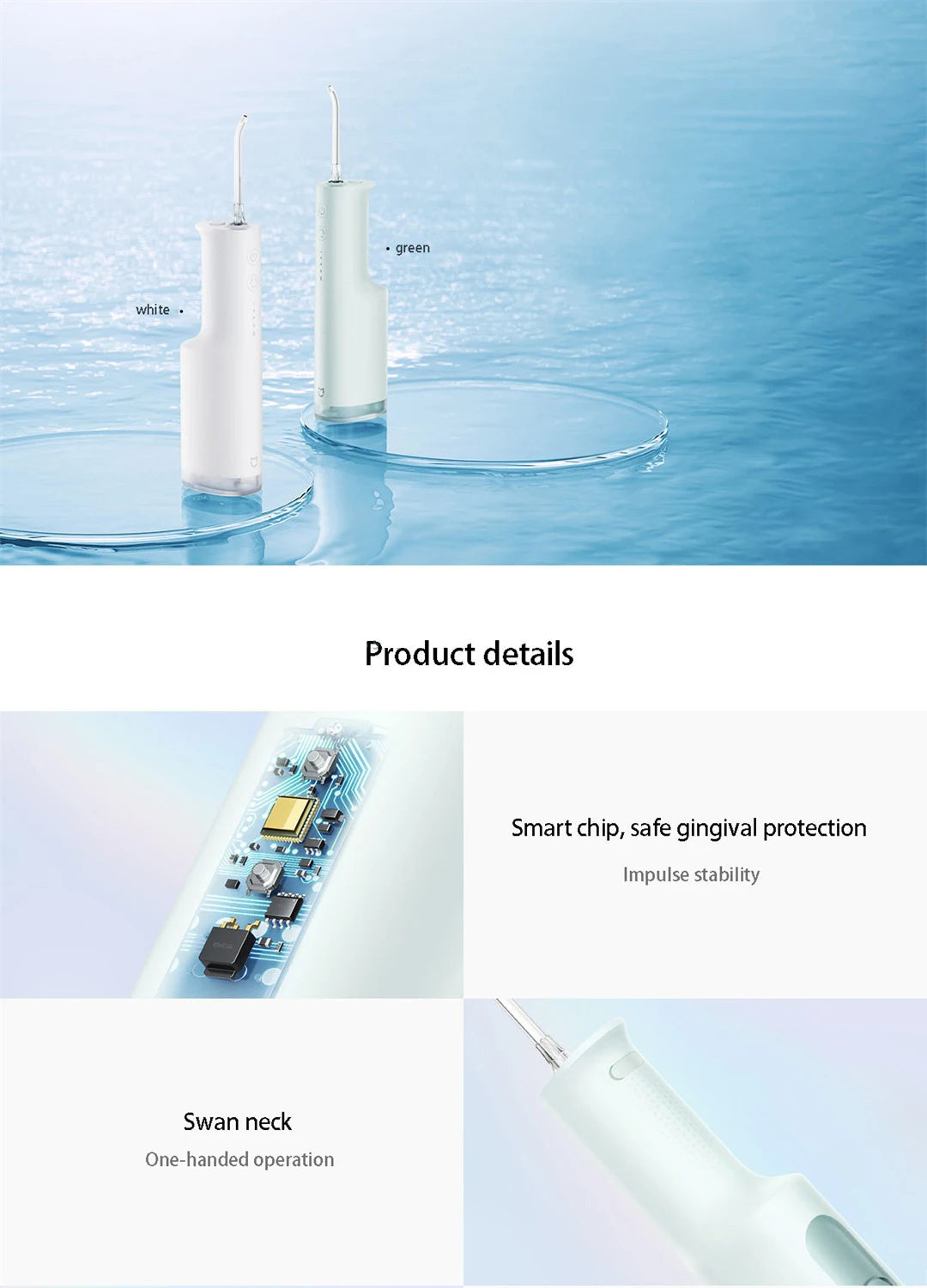 Xiaomi Mijia Oral Irrigator F300 MEO703 Waterpulse Dental Irrigator Portable Oral Flusher IPX7 240ML Water Tank Tooth Cleaner BeautiMass