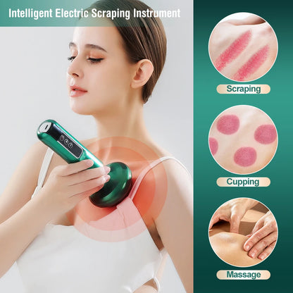 Electric Cupping Massager Vacuum Suction Cup Anti Cellulite Health Scraping Infrared Heat - BeautiMass