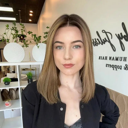 Dark Roots Short Straight Bob Ombre Ash Blonde Loose Wave Lace Front Wig Heat Resistant Fiber Hair Wig Glueless Synthetic Wigs BeautiMass