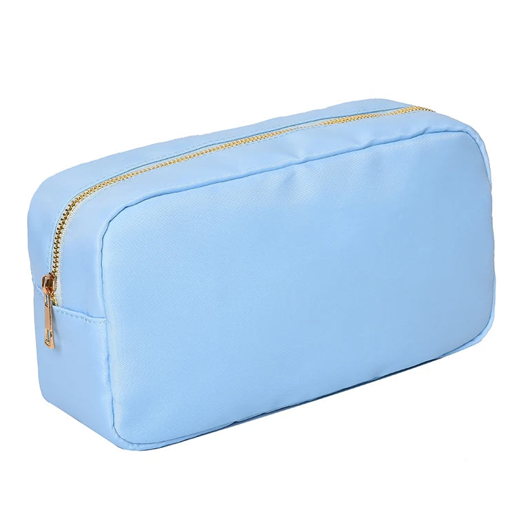 Waterproof Nylon Durable Toiletry Cosmetic Bag Solid Color - BeautiMass