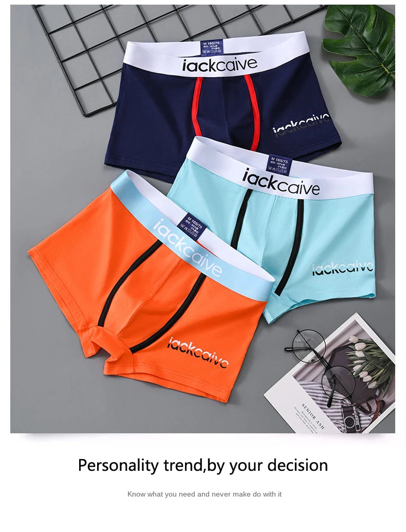 4Pcs Underwear Men's Boxer Shorts Cotton Homme U Convex Underpants - BeautiMass