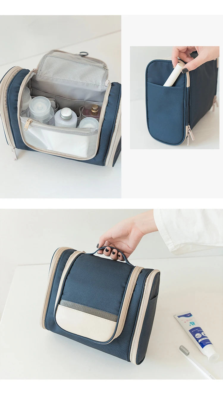  Portable Travel Wash Cosmetic Makeup Toiletries Organizer Hanging Storage Bag - BeautiMass