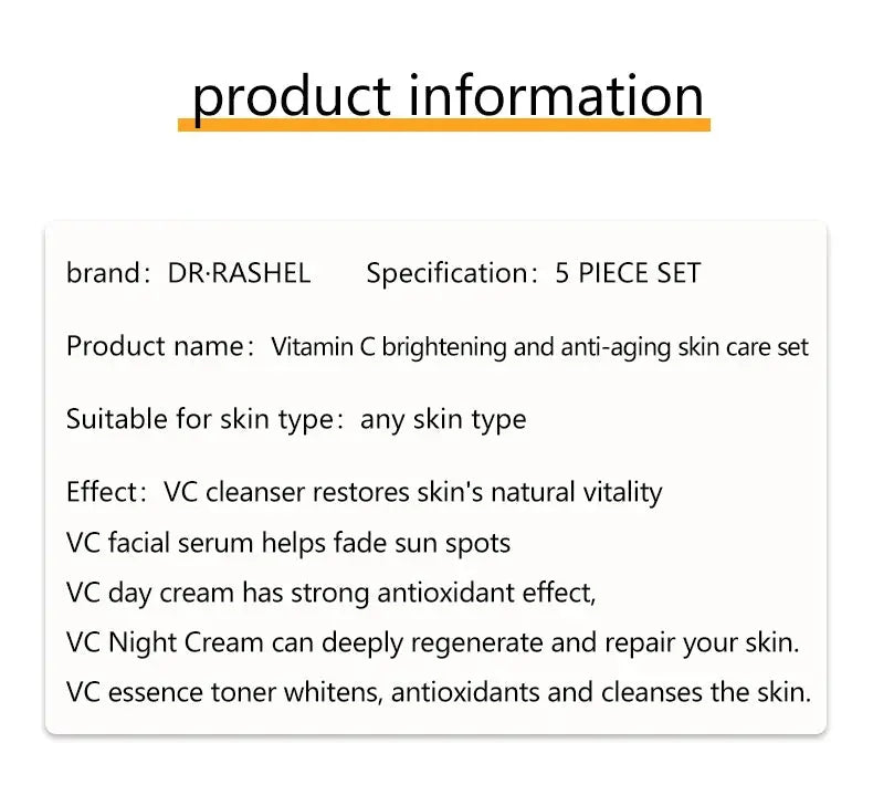 Vitamin C Brightening Anti Aging Skin Care kit - BeautiMass