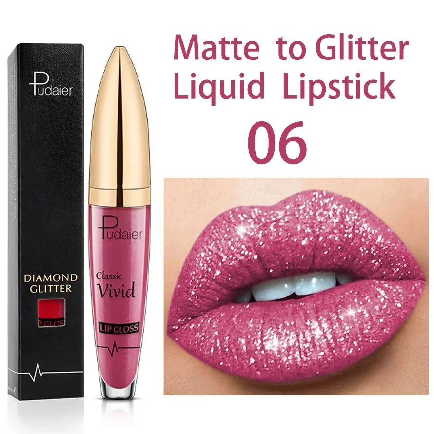 Waterproof Long Lasting Diamond Matte Metallic Liquid Lipstick - BeautiMass