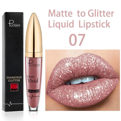 Waterproof Long Lasting Diamond Matte Metallic Liquid Lipstick - BeautiMass