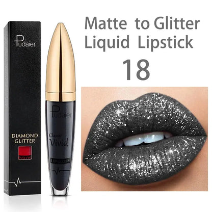 Waterproof Long Lasting Diamond Matte Metallic Liquid Lipstick - BeautiMass