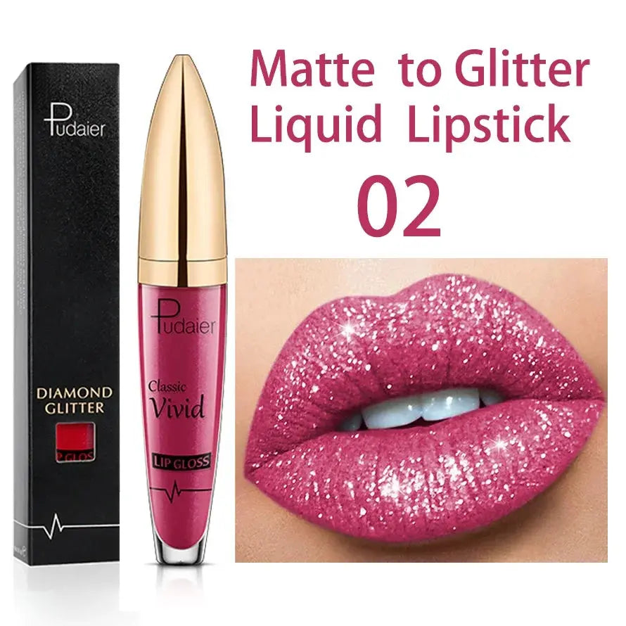 Waterproof Long Lasting Diamond Matte Metallic Liquid Lipstick - BeautiMass