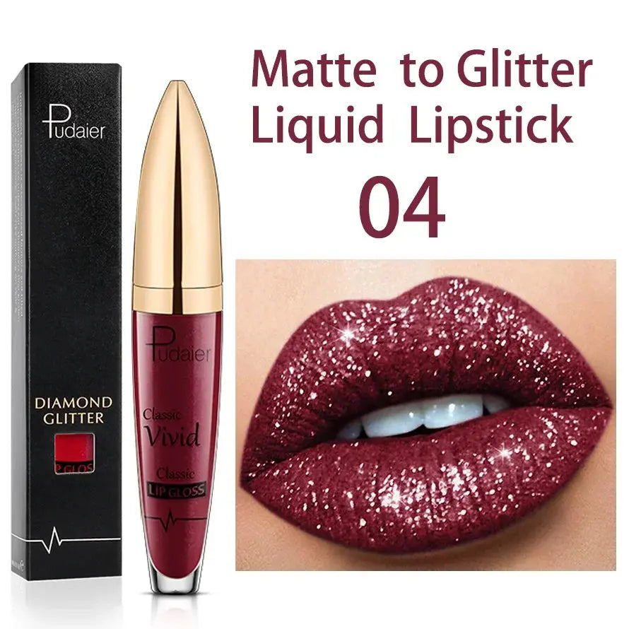 Waterproof Long Lasting Diamond Matte Metallic Liquid Lipstick - BeautiMass