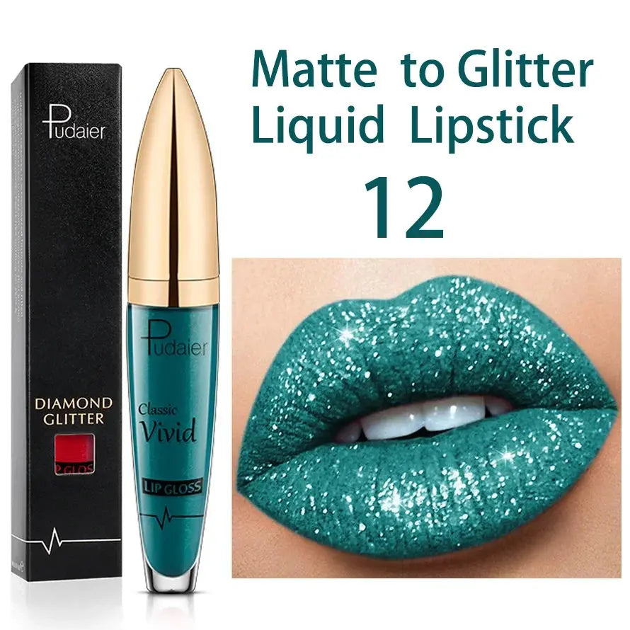 Waterproof Long Lasting Diamond Matte Metallic Liquid Lipstick - BeautiMass