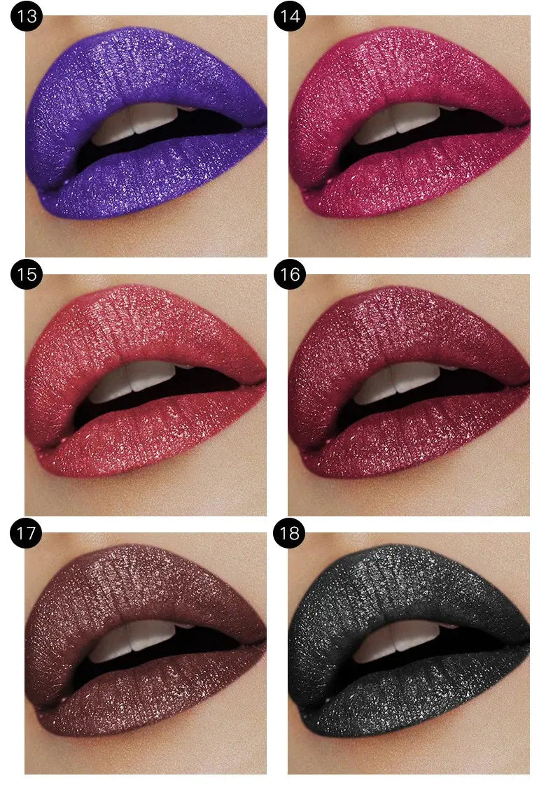 Waterproof Long Lasting Diamond Matte Metallic Liquid Lipstick - BeautiMass